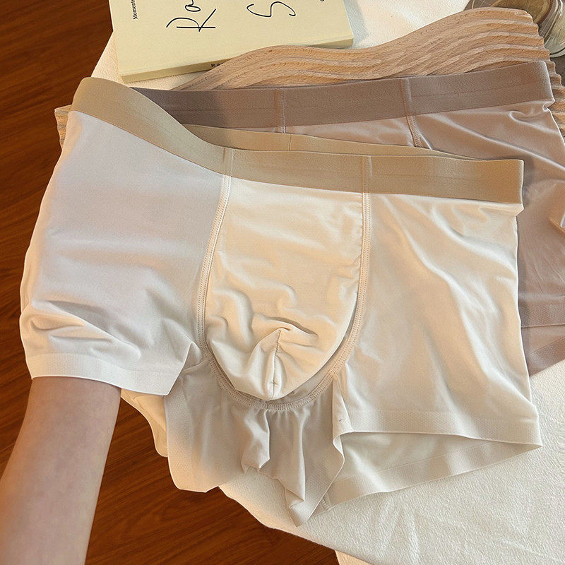 冰丝男士无痕内裤夏季薄款宽松大码四角透气凉感男生平角头,女士内衣/男士内衣/家居服,男平角内裤,淘宝优惠券,粉丝福利购,淘宝优惠卷