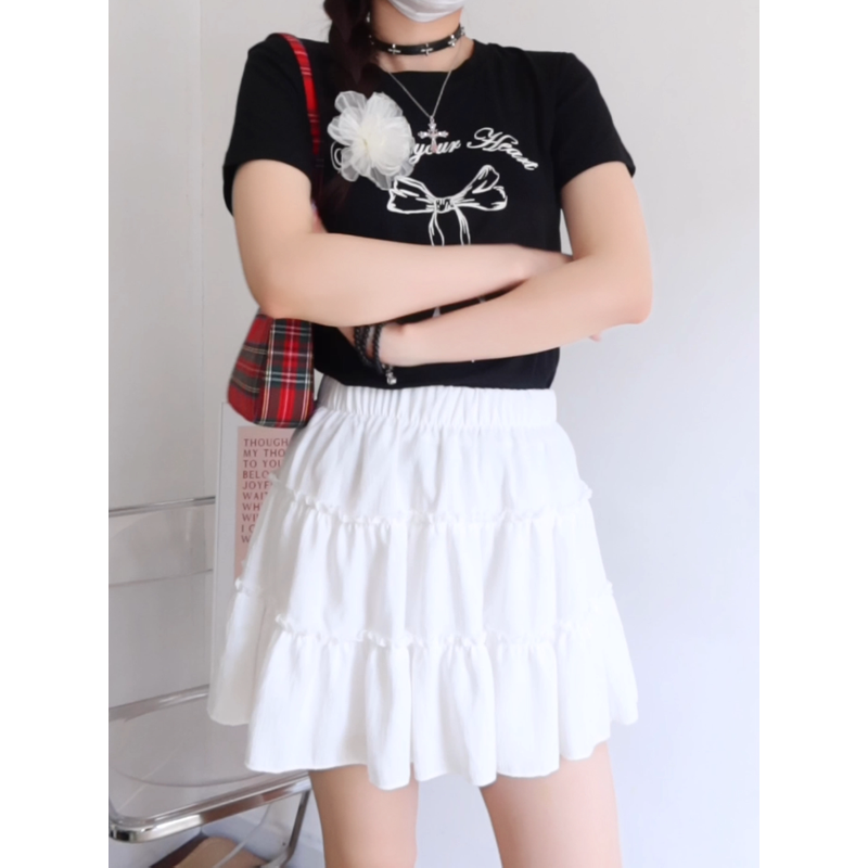 法式甜美拼接裙女夏季蛋糕裙时尚腰遮肉显瘦半身内衬裙裤