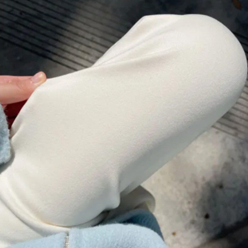 软糯白色女秋冬新款加绒显瘦奶油裤垂感高级感阔腿裤