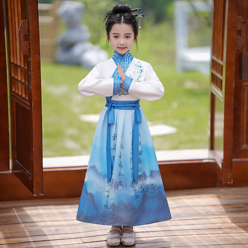 儿童国学男童中国风夏季小学生国学服表演服装