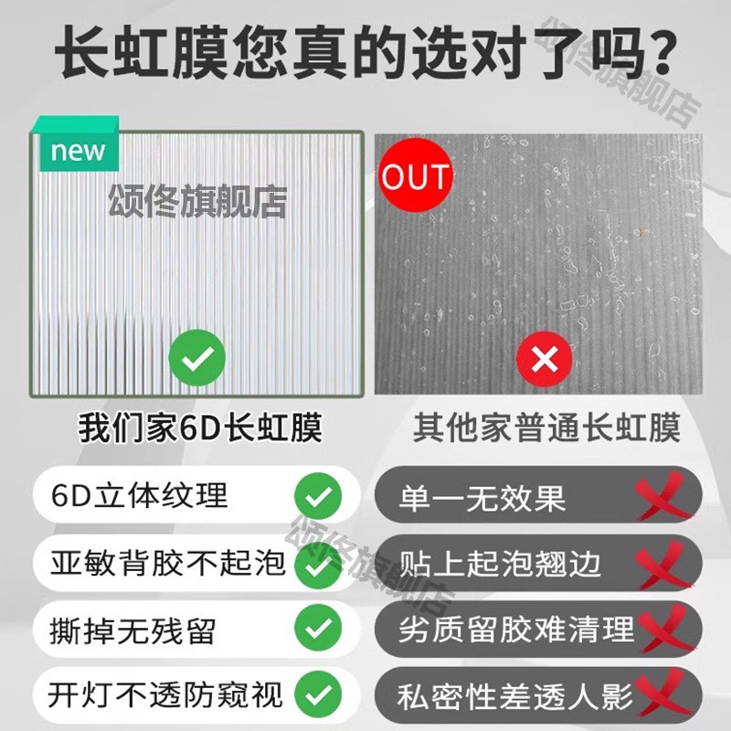 轻奢长虹玻璃贴磨砂窗户玻璃贴画高级感客厅卧室移门加厚玻璃贴膜