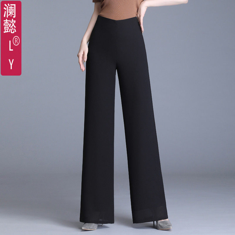 双层纱牛油果绿雪纺阔腿裤隐形拉链显瘦夏季直筒裤拖地裤女舞蹈裤,女装/女士精品,西装裤/正装裤,淘宝优惠券,粉丝福利购,淘宝优惠卷