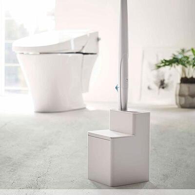 山崎实业日本YAMAZAKI卫生间方形带盖一次性替换马桶刷头收纳盒