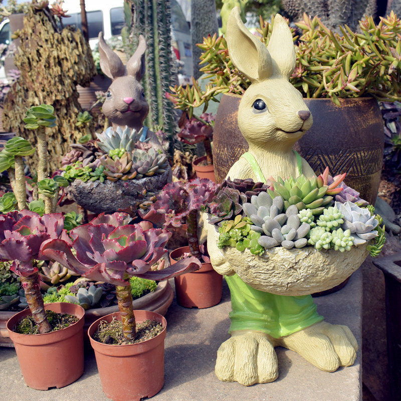 新品户外花园烂 卡通兔子多肉花盆创意美式乡村家居 庭院装饰摆件,家居饰品,装饰摆件,淘宝优惠券,粉丝福利购,淘宝优惠卷