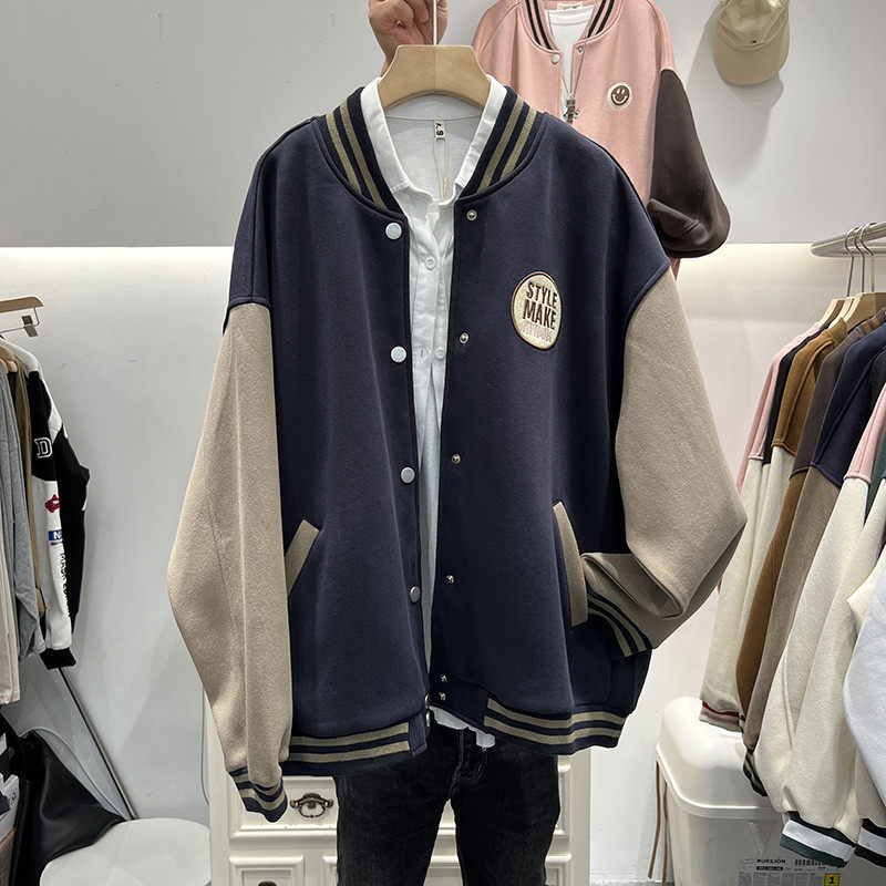 大9 棒球服女春秋新款开衫2025韩版宽松大码刺绣百搭休闲