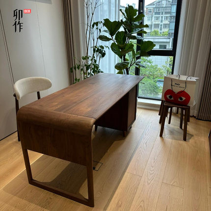 新中式实木办公桌总裁电脑桌现代简约老板桌轻奢简约家用办公家具