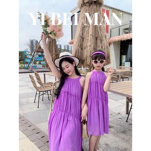 三亚海滩特别的亲子装沙滩海边度假炸街亲子装2024夏季