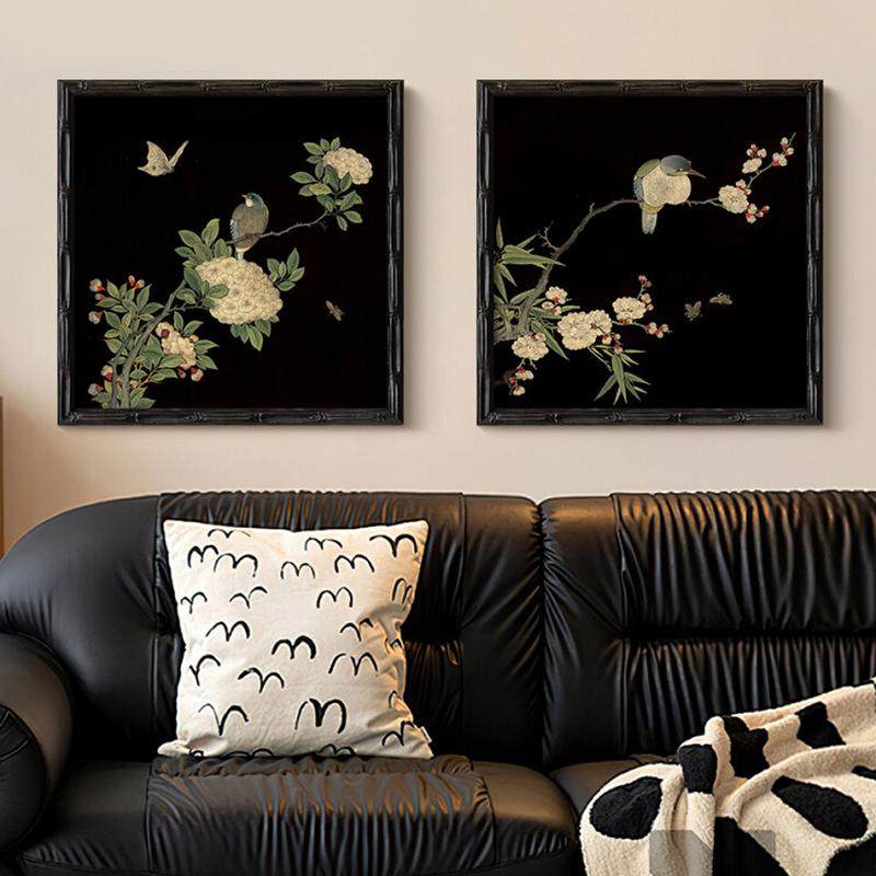 喜鹊登枝图》法式中国风客厅装饰画新中式玄关卧室高级感花鸟挂画,家居饰品,现代装饰画,淘宝优惠券,粉丝福利购,淘宝优惠卷