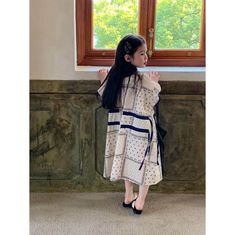鲍小鱼2025夏季新款韩国女儿童亲子民族文艺青花瓷拼接棉布,童装/婴儿装/亲子装,连衣裙,淘宝优惠券,粉丝福利购,淘宝优惠卷
