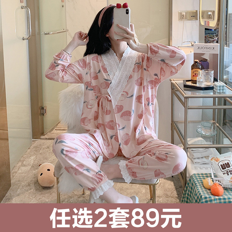 月子服夏季薄款产后孕妇睡衣哺乳春秋纯棉产妇9月份8怀孕期居服