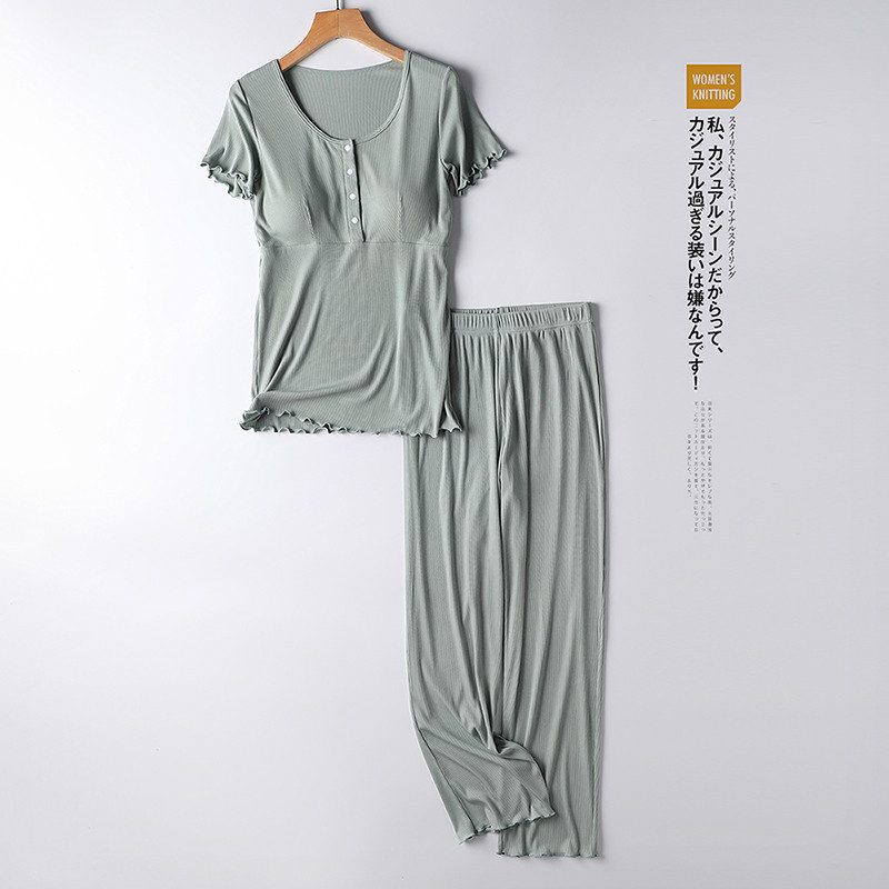 孕妇睡衣可调节月子服产后长裤套装春夏季薄款喂奶哺乳衣