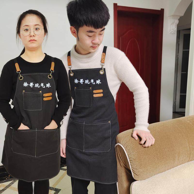 气球围裙定制logo印字耐磨帆布牛仔工作男烘焙花艺时尚女围裙,家庭/个人清洁工具,围裙,淘宝优惠券,粉丝福利购,淘宝优惠卷