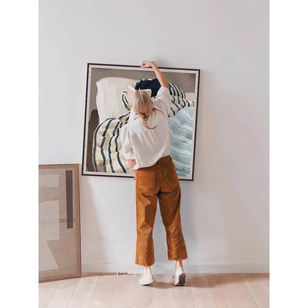 设计师马蒂斯挂画抽象派客厅样板间装饰画奶油风小众艺术餐厅壁画