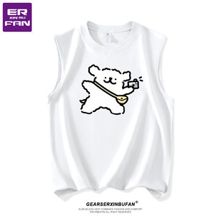 无袖 卡通小狗背心男款 外穿纯棉坎肩青少年男士 2025新款 t恤男 夏季
