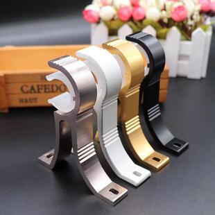 窗帘配件大全支架罗马杆底座单双杆托架卡扣铝合金侧装罗马杆架子