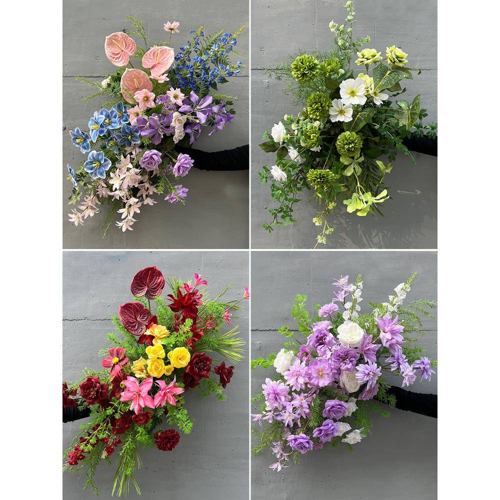 婚庆挂花彷真结婚布置订婚宴生日派对装饰迎宾区KT板绑花橱窗造景