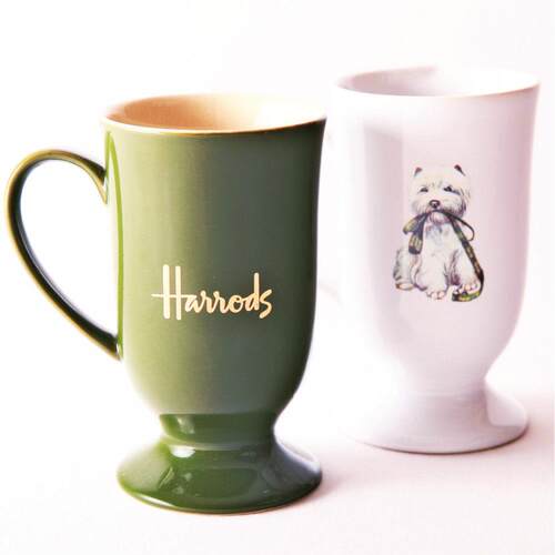 陶瓷马克情侣杯茶骨瓷西高地英国伦敦高脚杯harrods简约精致出口A