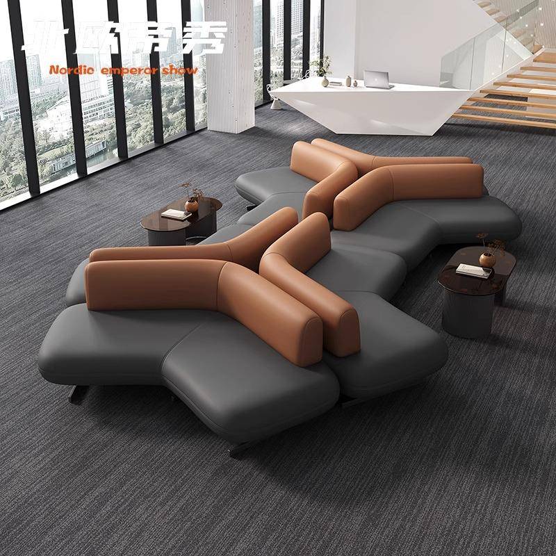 售楼处洽谈沙发酒店大厅大堂商务接待会客银行休息区等候皮艺沙发