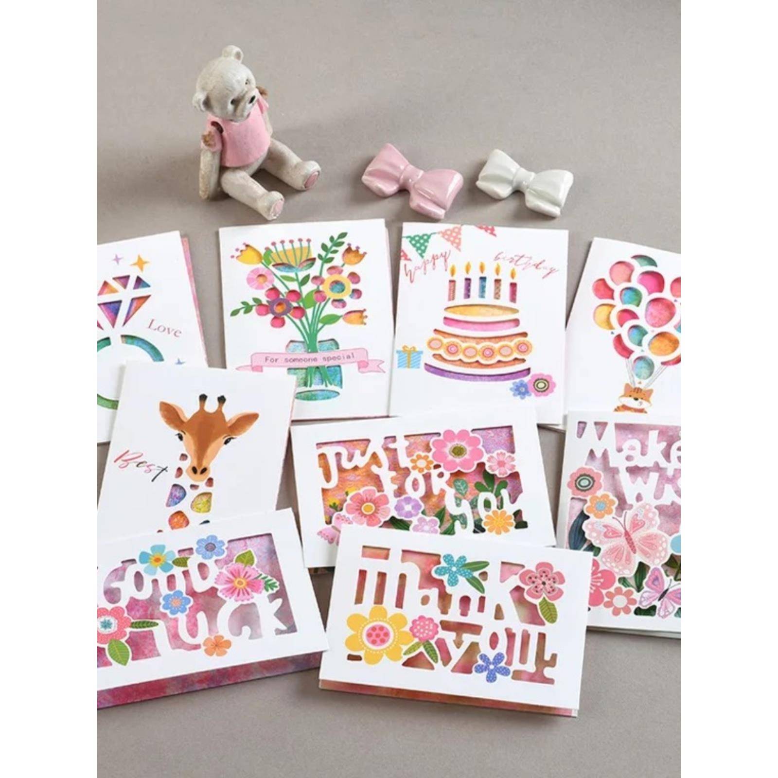 韩国创意可爱卡通儿童节生日邀请祝福贺卡简单谢谢手写小卡片纸