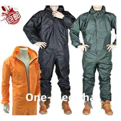 防水防油防尘服喷漆服连体雨衣摩托车男连帽工作服包邮套装可印字