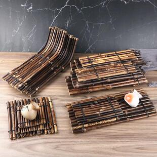 日式刺身装饰品 错开翘脚竹排海鲜装饰冰盘摆盘点缀 茶垫杯垫茶托