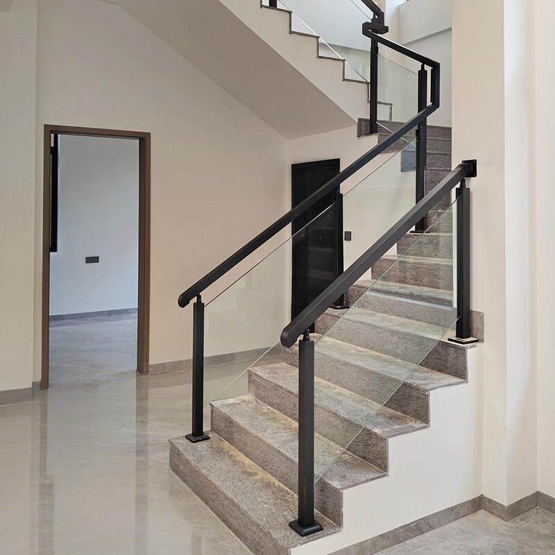 玻璃楼梯扶手室内家用别墅阳台简约高级感栏杆不锈钢立柱护栏自装