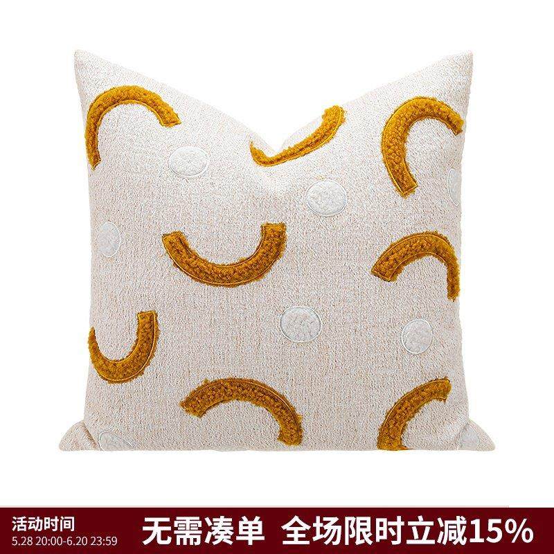 尚塞布艺样板房儿童房男女孩ins可爱简约沙发米黄色童趣绣花抱枕,居家布艺,靠垫/抱枕,淘宝优惠券,粉丝福利购,淘宝优惠卷