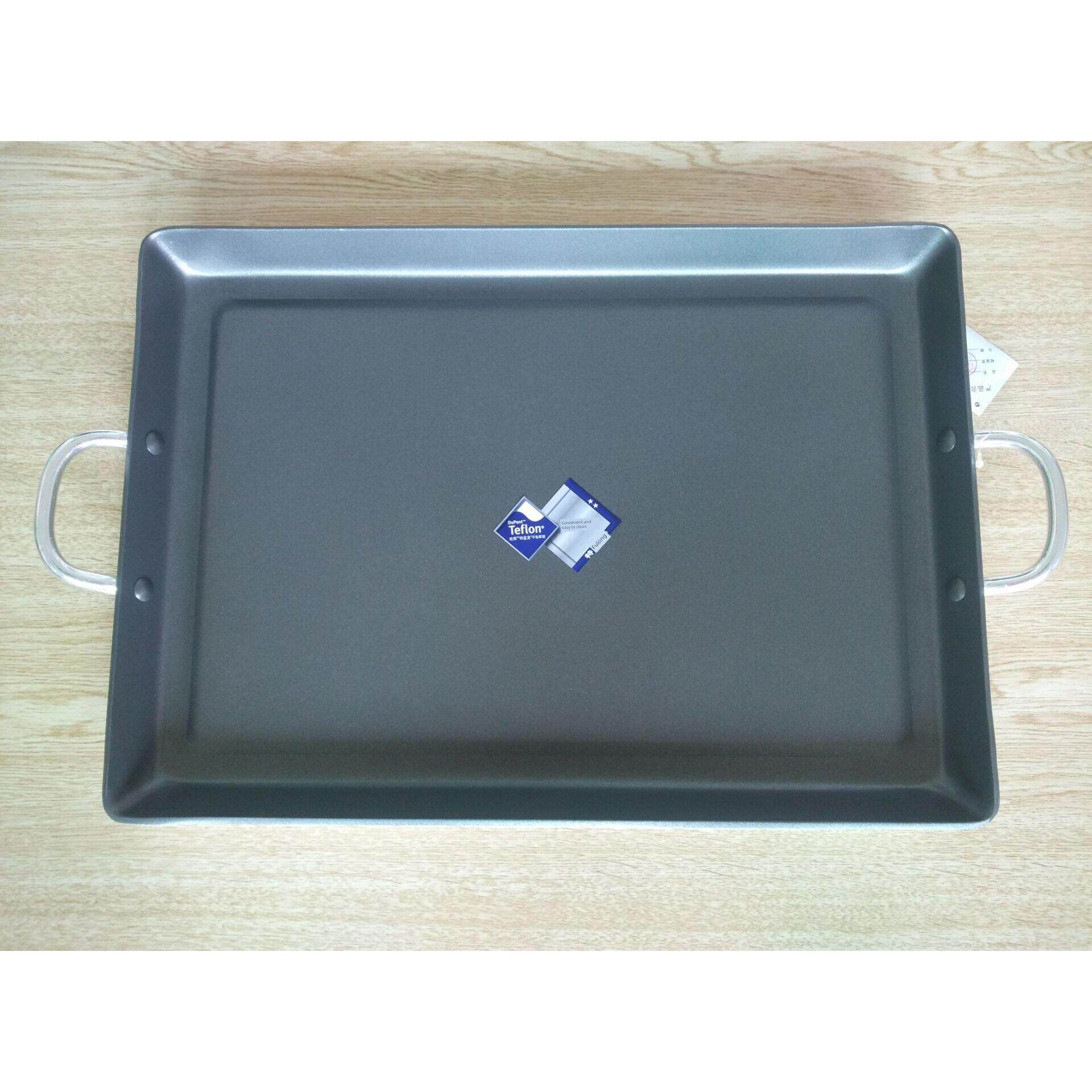 不粘煎盘长方形双耳平底煎锅 煎烤盘不粘烧烤盘烤鱼盘商用包邮