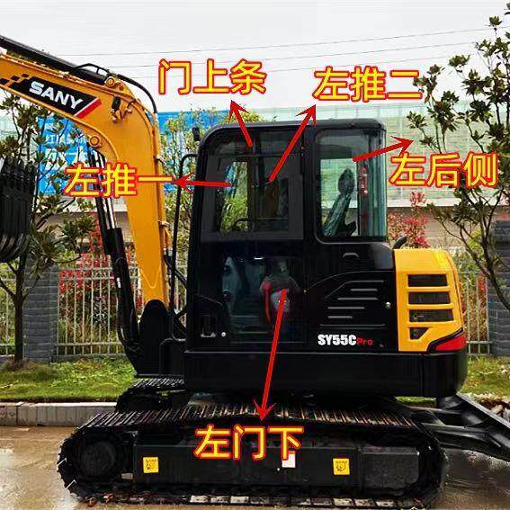 三一55Pro 60pro挖掘机前后前下后侧左右推拉天窗门上下挡风玻璃