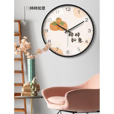 家用客厅挂钟时尚创意轻奢国风钟表摩门时钟挂墙表石英钟静音卧室