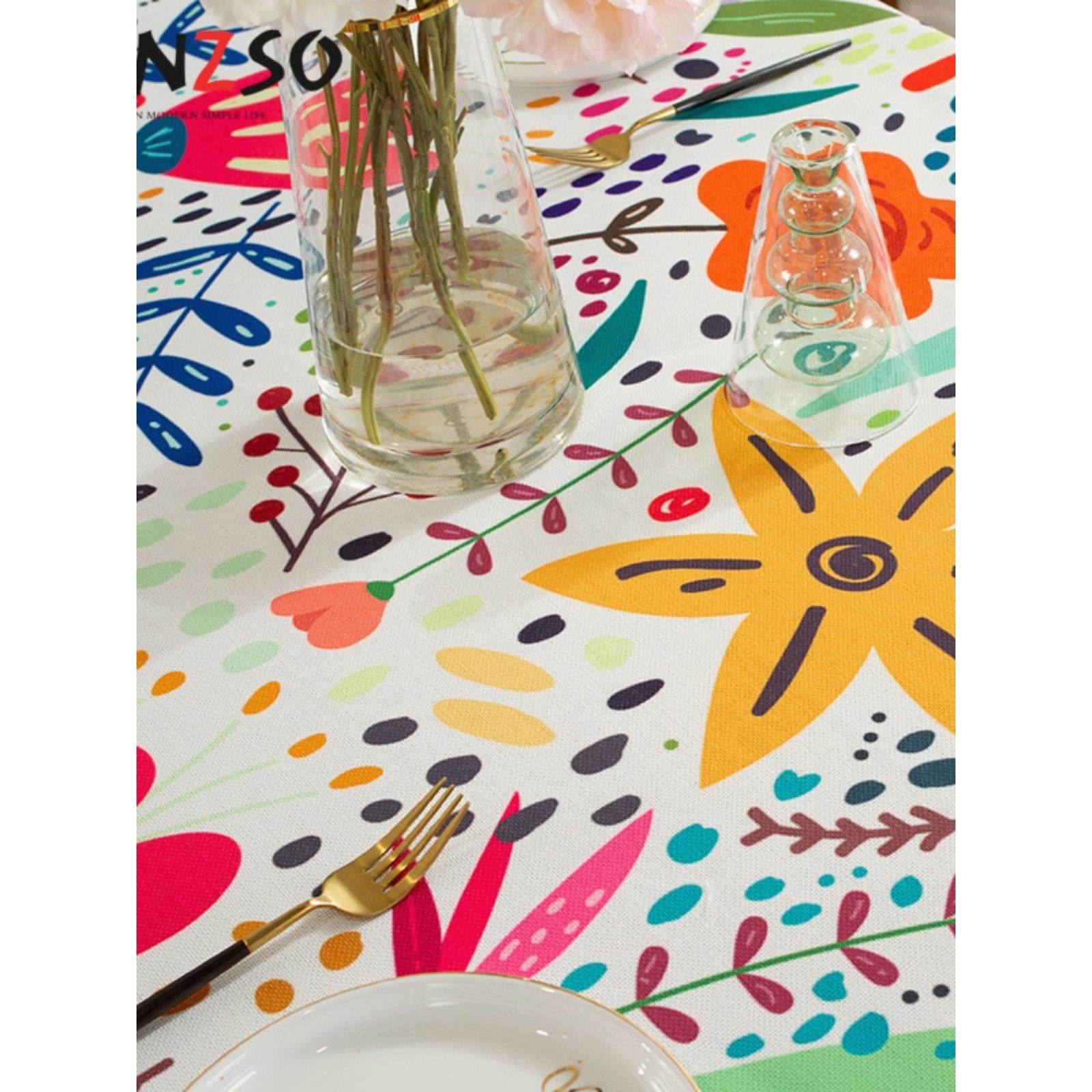 珍珠松田园台布棉麻加厚防水时尚圆方桌咖啡桌客厅餐桌台布,居家布艺,桌布,淘宝优惠券,粉丝福利购,淘宝优惠卷