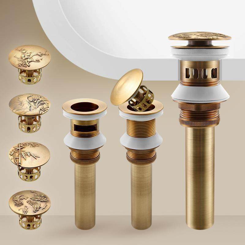 全铜仿古弹跳下水器带提篮复古卫生间通用洗脸池浴室洗手面盆配件,家装主材,下水器,淘宝优惠券,粉丝福利购,淘宝优惠卷