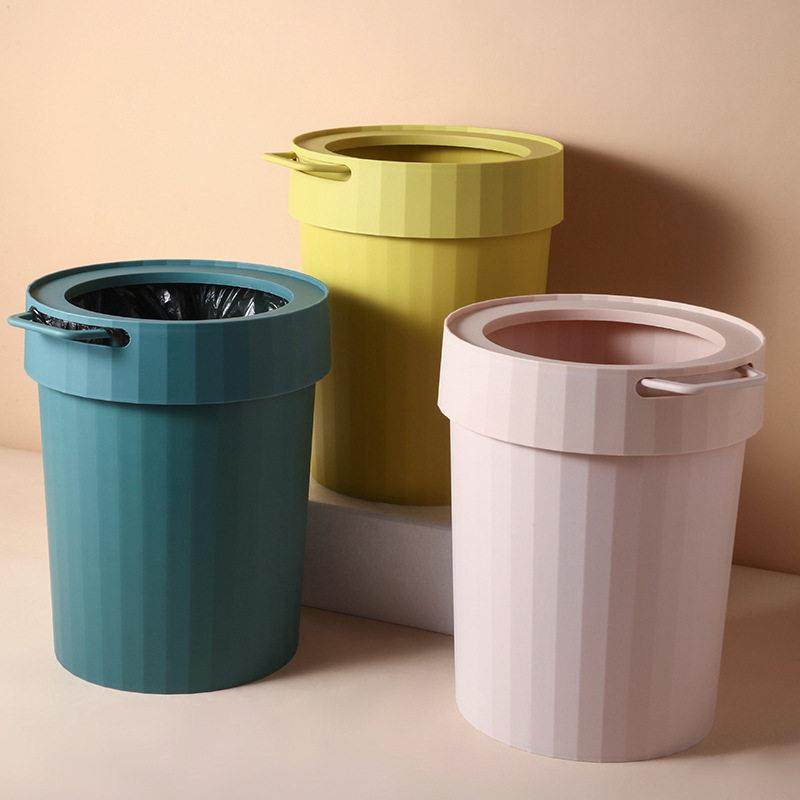 北欧ins创意糖果色厨房塑料垃圾桶无盖可手提 家用简约风卧室纸篓
