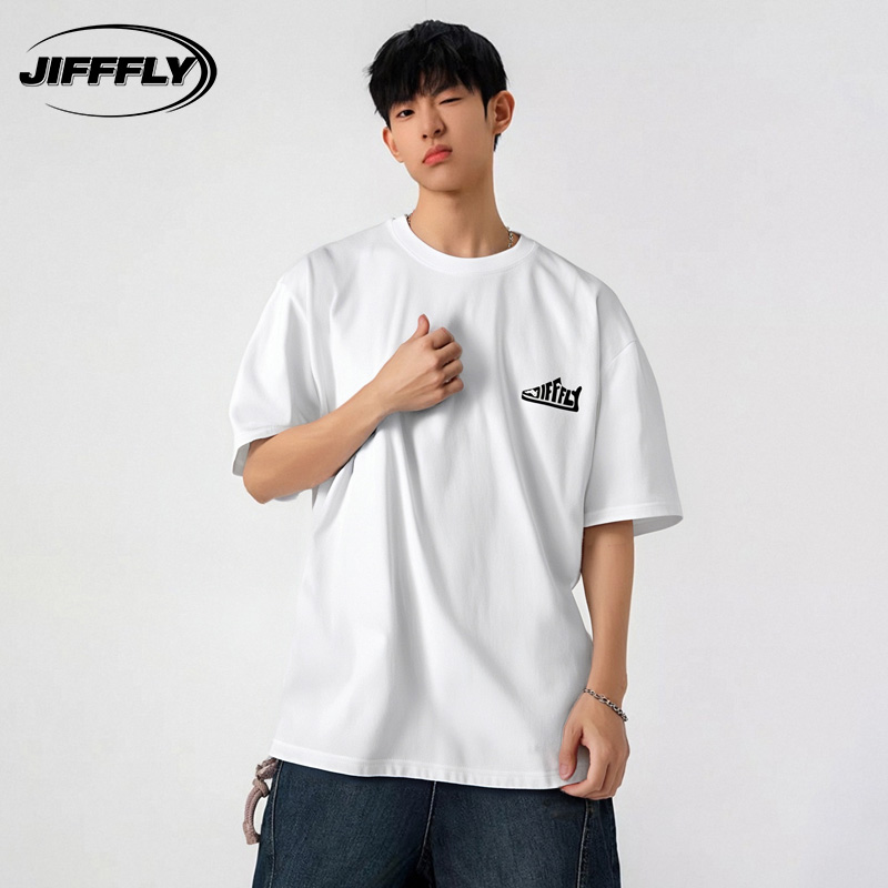 Jifffly美式短袖T恤男2025夏季新款ins潮牌设计感情侣休闲五分袖