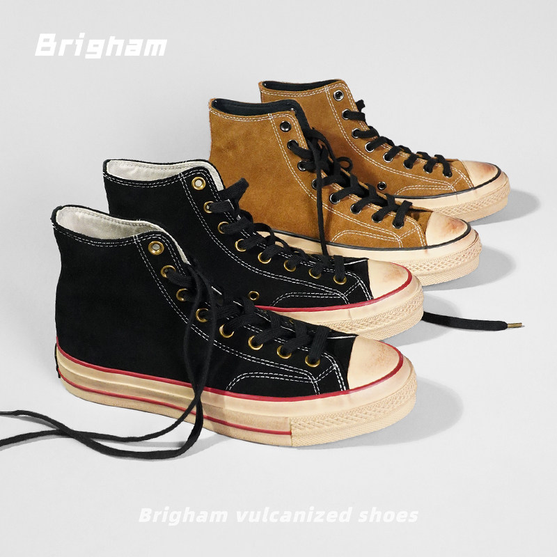 Brigham“大圣”25ss.日系复古高帮男女款反绒皮休闲硫化鞋B200
