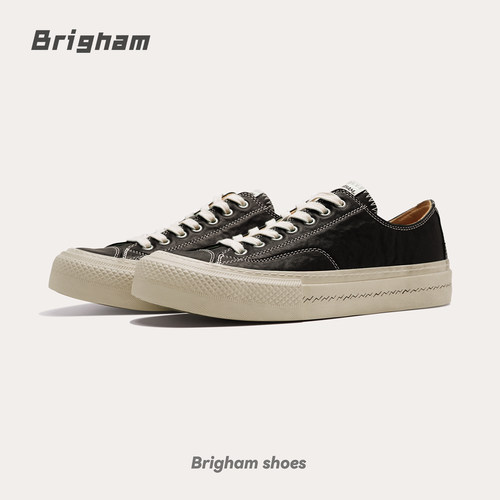 Brigham“顶硫”复古水洗马皮釜式硫化擦色低帮厚底夏季板鞋VV999