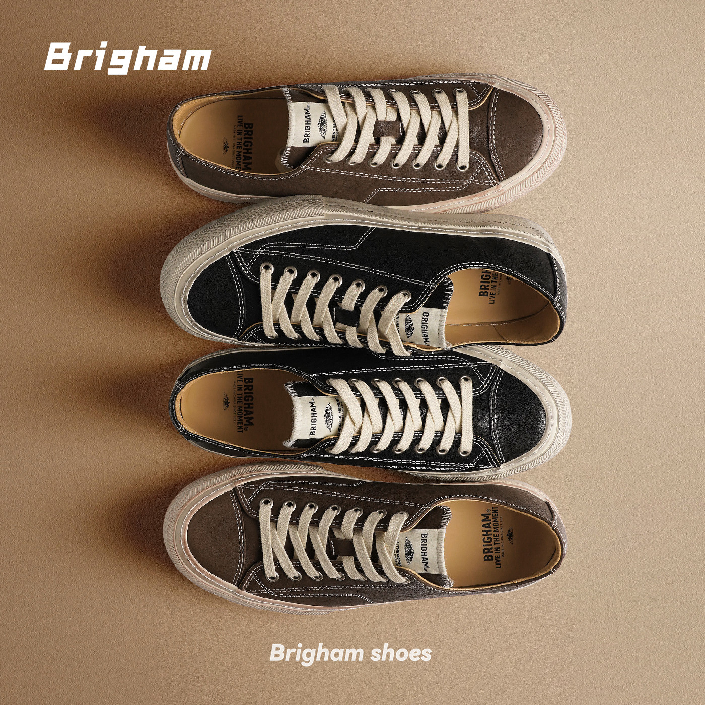 Brigham“顶硫”复古水洗马皮釜式硫化擦色低帮厚底夏季板鞋VV999
