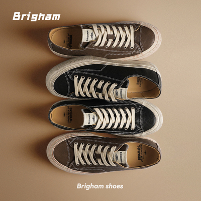 Brigham“顶硫”复古水洗马皮釜式硫化擦色低帮厚底夏季板鞋VV999