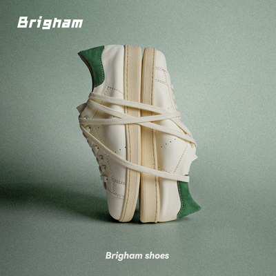 Brigham“使徒”百搭经典绿尾牛皮透气休闲运动板鞋小白鞋SS26