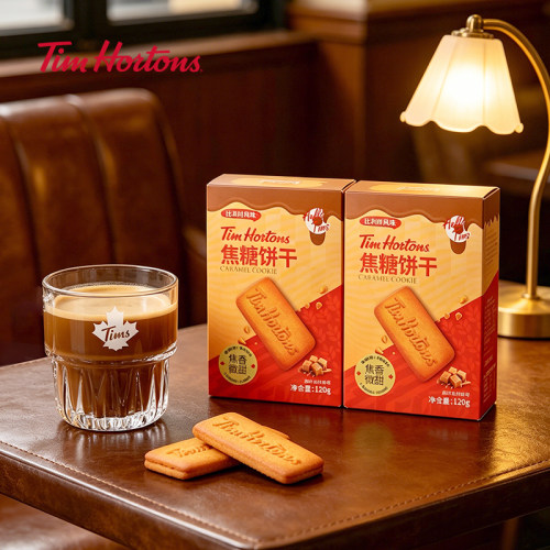 Tims酥脆焦糖饼干2盒+墩墩玻璃杯