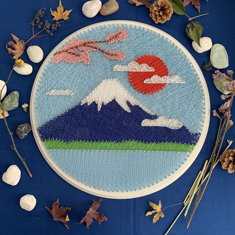 钉子绕线画刺绣手工diy材料包创意礼物减压解闷手V作装饰画弦丝画图片