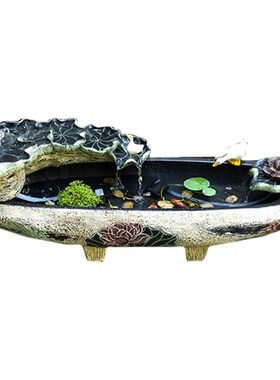 庭院池塘假山喷泉小船流水露台阳台鱼池造景花园布置水系景观