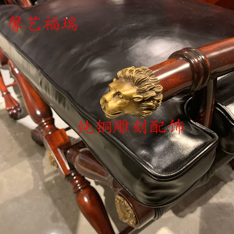 欧式实木床尾凳层牛皮梳妆凳戴维斯亚历山大家具皮墩皮