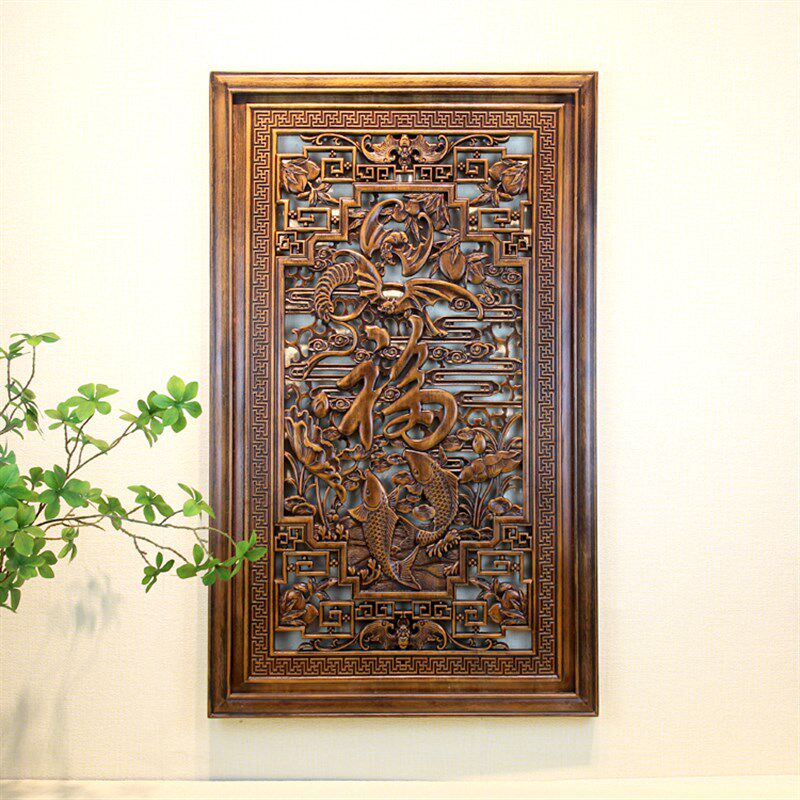 东阳木雕香樟实木雕刻挂件横竖屏客厅玄关背景古典墙饰装饰,家居饰品,木雕,淘宝优惠券,粉丝福利购,淘宝优惠卷