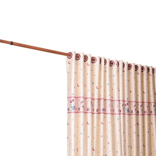 胡桃木纹免打孔伸缩卧室窗帘杆加粗加厚晾衣杆浴室浴帘杆