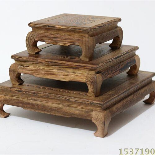 红木雕装饰品明式长方形大号木托明古典实木奇石架盆景底座