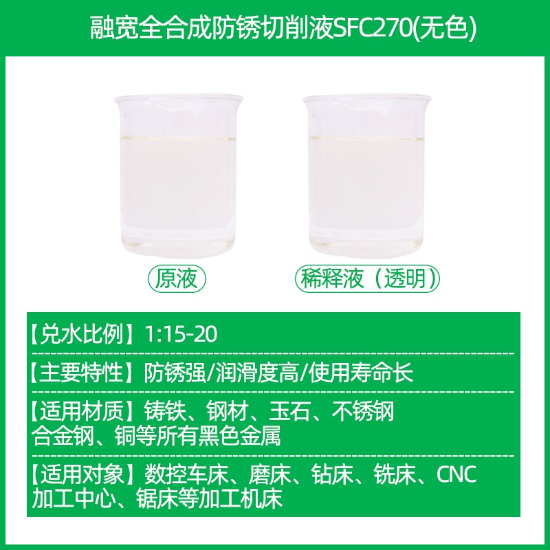 融宽绿色切削液防锈乳化油液磨削微乳加工中心润滑冷却防