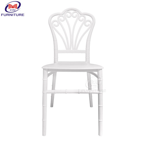 厂家 白色休闲餐椅 花型椅背树脂竹节椅户外草坪婚礼竹节椅
