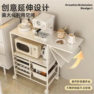 厨房微波炉置物架小家电储物柜备餐工作台切菜专用桌移动餐边柜