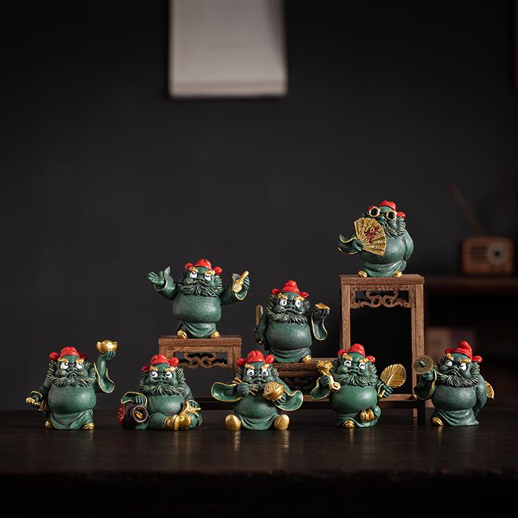 新中式天师钟馗一定赢小摆件创意指定发财家居客厅玄关桌面装饰品
